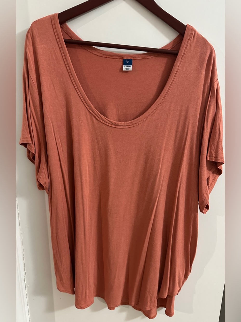 Old Navy Women's Scoop Neck Luxe Short Sleeve Top - Rust